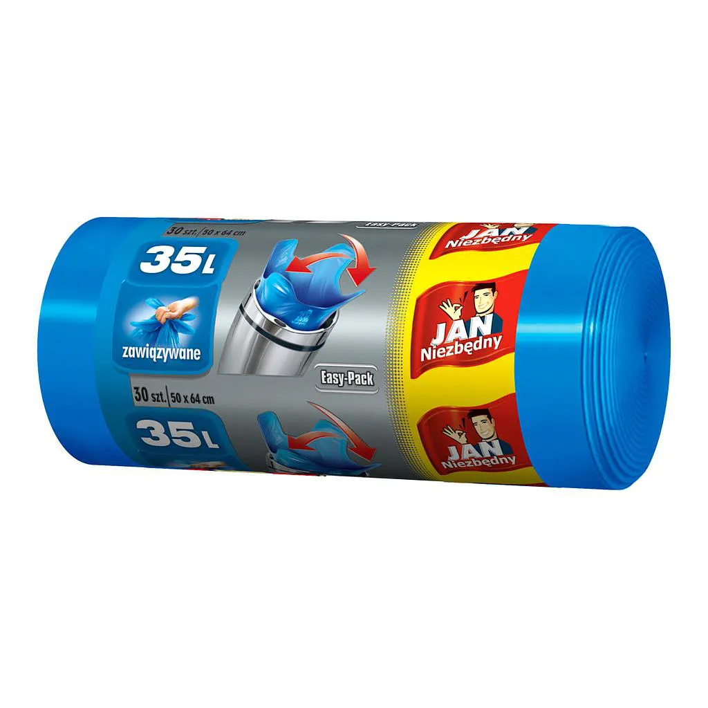 Мешки для мусора JAN с завязками синие 35 л. * 30 шт.