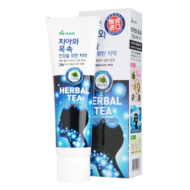 Зубная паста MUKUNGHWA Herbal tea с экстрактом травяного чая, 110 гр