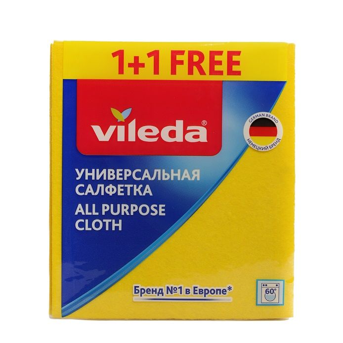 Салфетка универсальная VILEDA вискозная 1+1 шт