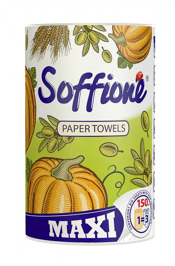Бумажные полотенца серии Soffione Maxi, 2 сл 1 рул