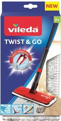 Насадка для швабры Vileda с отжимом, Твист энд Гоу, 2 шт
