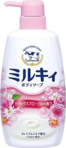 Молочное увлажняющее жидкое мыло для тела COW с цветочным ароматом Milky Body Soap (дозатор) 550 мл.